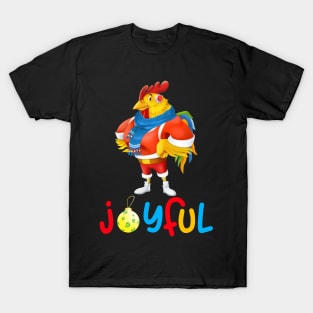 Joyful Chicken Christmas T-Shirt